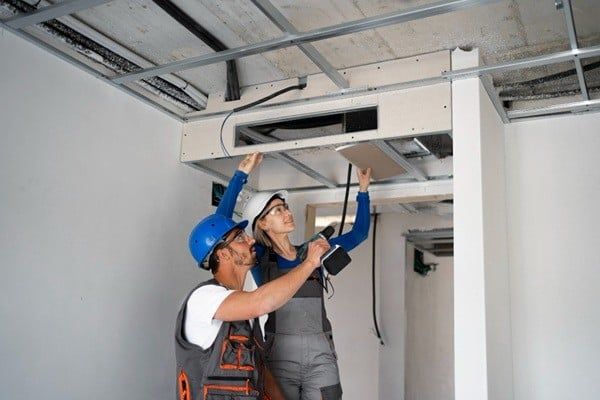 Xe nâng cung cấp sàn thao tác rộng, đủ sức nâng để kỹ thuật viên đứng lắp đặt