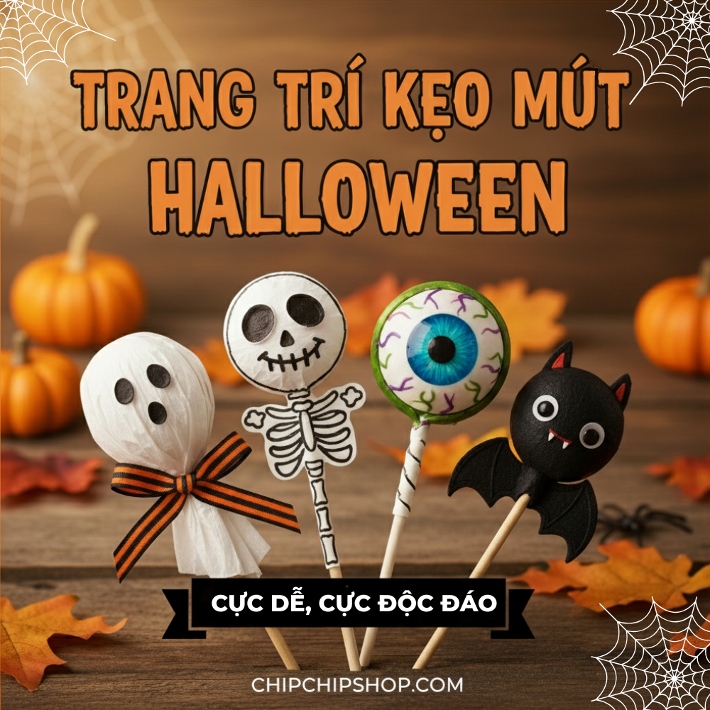 Mách bạn cách trang trí kẹo mút Halloween đơn giản mà rất ấn tượng