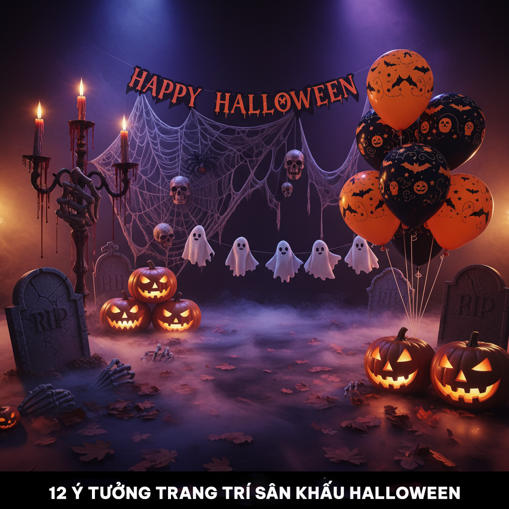 LIST 12 Ý TƯỞNG TRANG TRÍ SÂN KHẤU HALLOWEEN KHIẾN AI CŨNG PHẢI TRẦM TRỒ