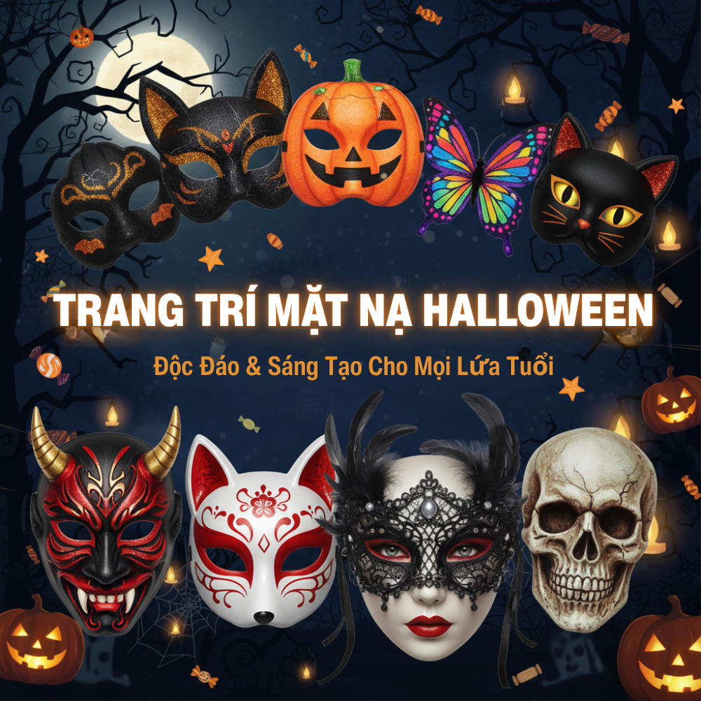 Gợi Ý Cách Trang Trí Mặt Nạ Halloween Ấn Tượng Cho Người Lớn Và Trẻ Em