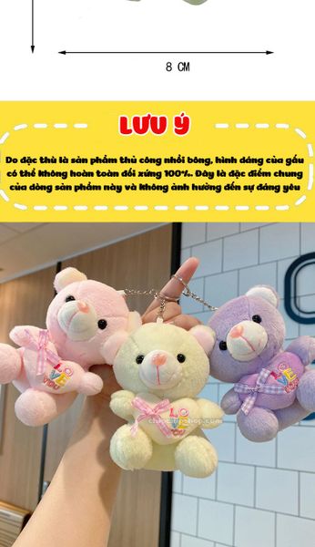 MÓC KHÓA TEDDY ÔM TIM