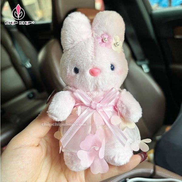 MÓC KHÓA THỎ ĐẦM HOA