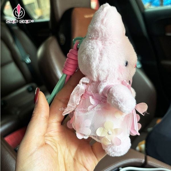 MÓC KHÓA THỎ ĐẦM HOA