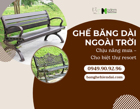 5 Mẫu Ghế Băng Dài Ngoài Trời Chống Nắng Mưa Cực Tốt Cho Biệt Thự, Resort