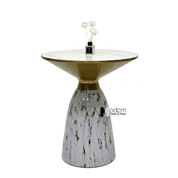 Bàn trà decor phòng khách mặt đá tròn TS16002-05E