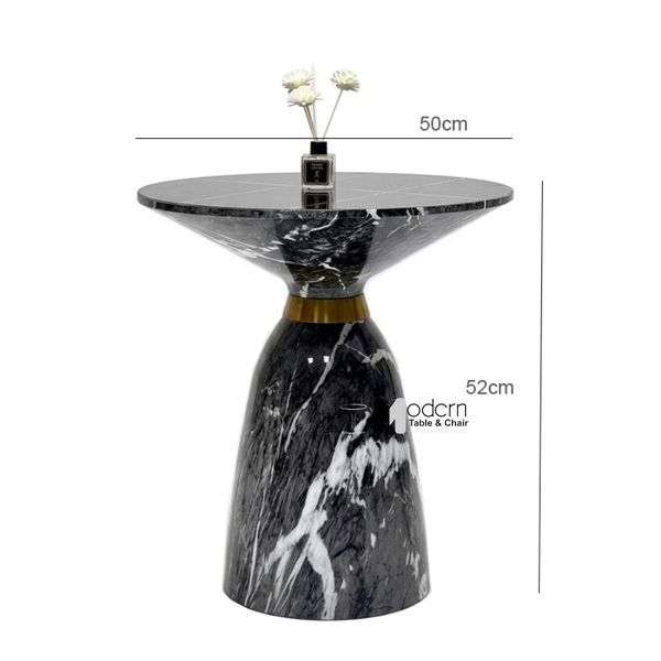 Bàn sofa mặt đá tròn 50cm viền inox vàng TS16001-05E - Kích thước