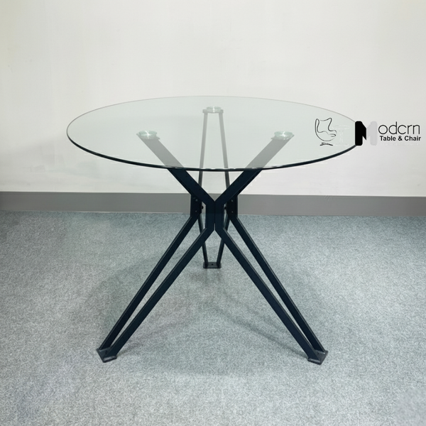 Bàn ăn mặt kính cường lực 80cm TE1538-08G