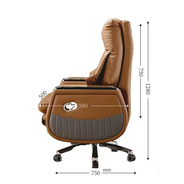 Ghế làm việc nệm da lưng cao có gác chân CR06003-P