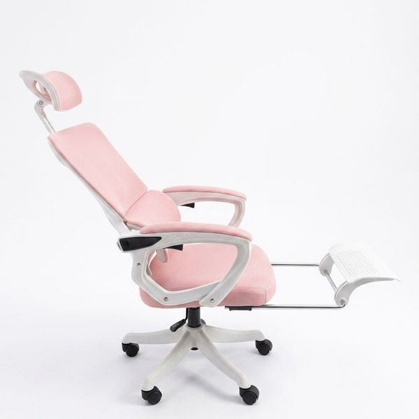 Ghế làm việc có gác chân màu hồng CR4327-M