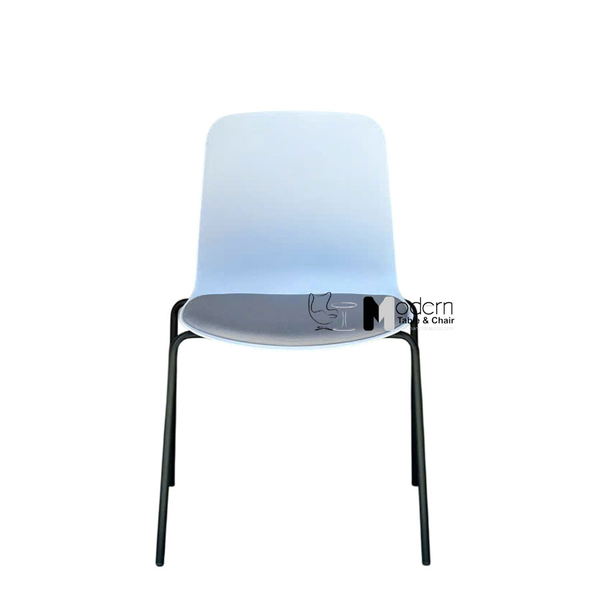 Ghế tiếp khách chân sắt CC03001-P - Thân trắng nệm xám