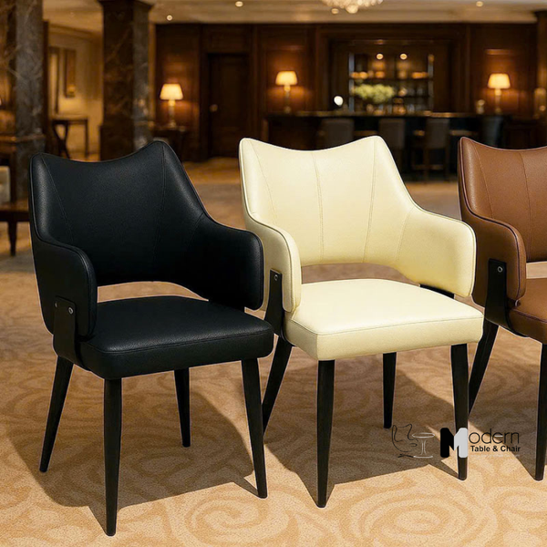 Ghế nhà hàng nệm bọc da chân sắt sơn tĩnh điện CN23003-P