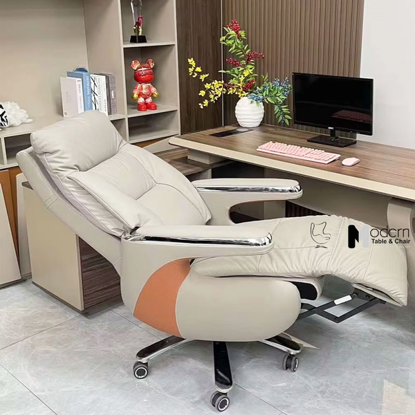 Hình thực tế ghế lãnh đạo nệm da PU ngả lưng sâu CDR27004-P