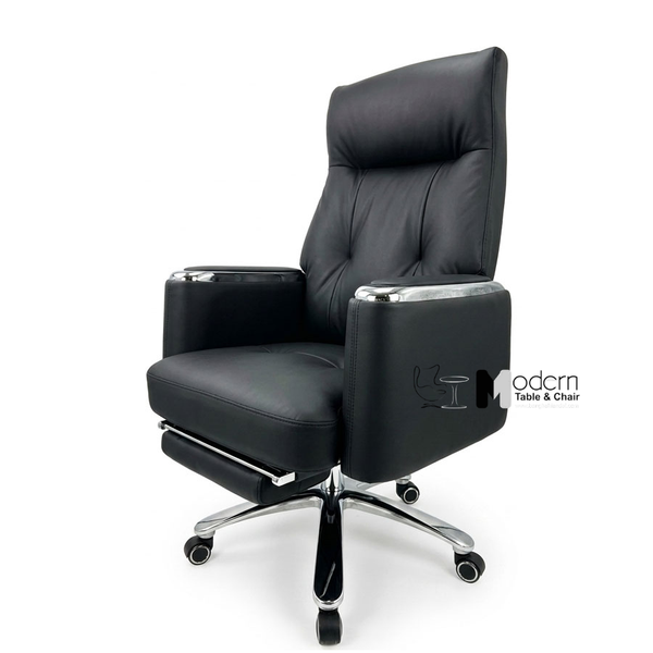 Ghế xoay giám đốc nệm dày có gác chân CR06002-P - Màu đen