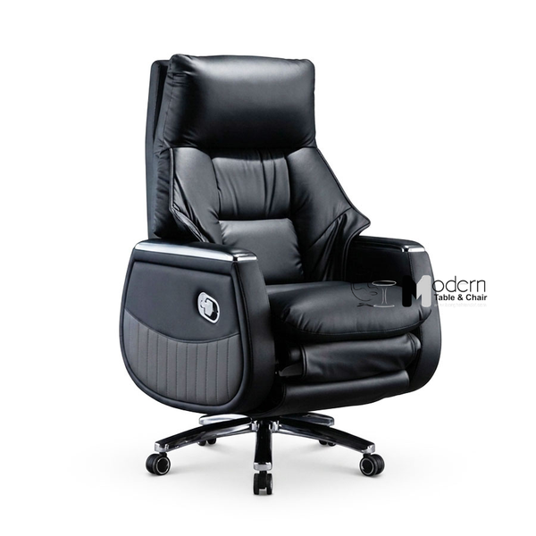 Ghế làm việc nệm da lưng cao có gác chân CR06003-P - Màu đen