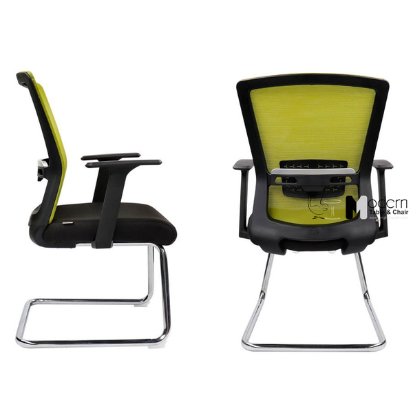 Ghế phòng họp lưng lưới chân cố định CV080006-M - Lưng xanh nệm đen