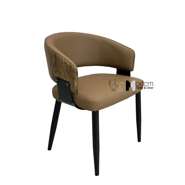 Ghế phòng ăn có tay chân sắt sơn đen CN16011-P
