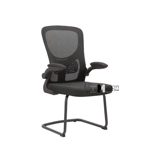 Ghế tiếp khách chân quỳ tay điều chỉnh CV4299-M - Lưng lưới đen, chân sơn đen