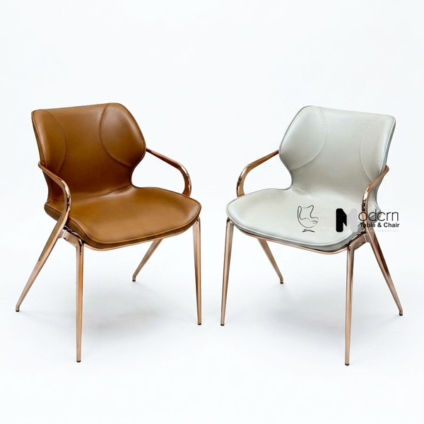 Ghế cafe nhà hàng chân thép mạ PVD màu vàng CN16006-P