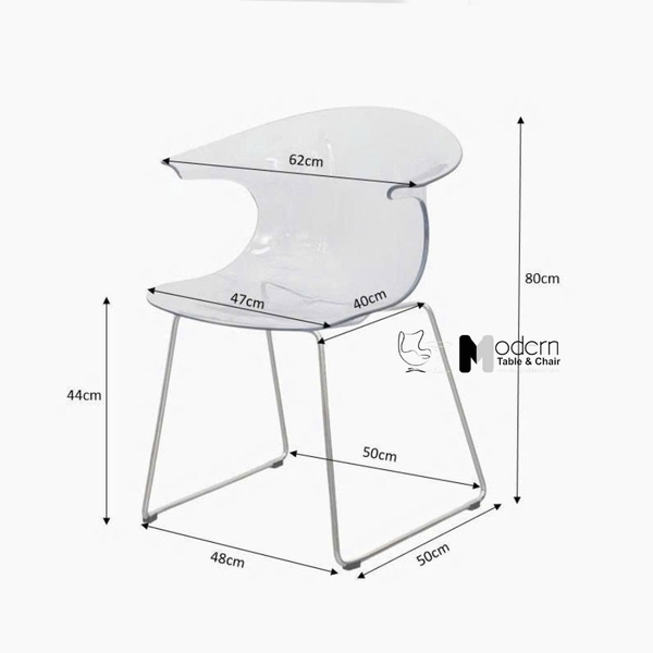 Ghế cafe thân nhựa trong suốt CC01001-PC