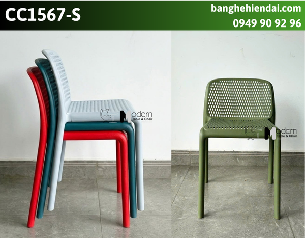 Ghế ăn nhựa đúc lưng tựa thấp CC1567-S