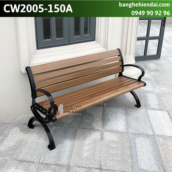 Ghế băng chờ khung nhôm mặt màu gỗ CW2005-150A