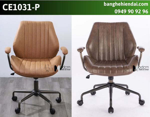 Ghế nhân viên nệm da có tay vịn CE1031-P