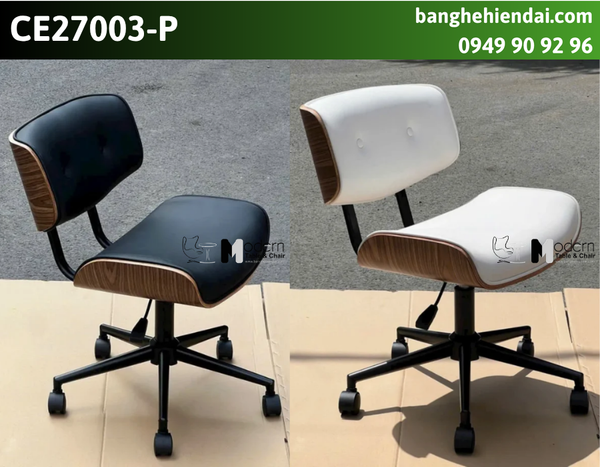 Ghế xoay văn phòng lưng ốp polywood CE27003-P
