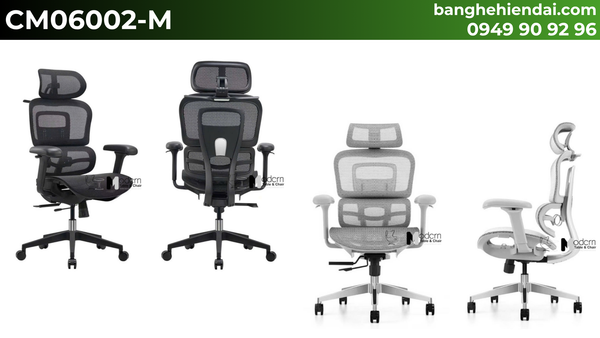 Ghế xoay làm việc lưng cao tay điều chỉnh CM06002-M