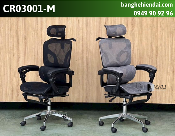Ghế lưới làm việc lưng cao có tựa đầu CR03001-M