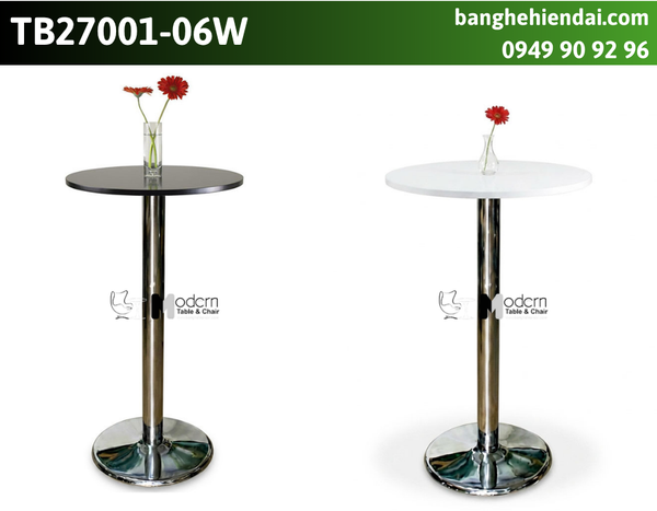 Bàn bar mặt gỗ đế tròn TB27001-06W