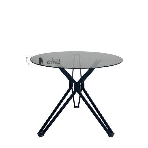 Bàn ăn mặt kính cường lực 80cm TE1538-08G