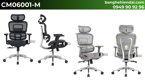 Ghế công thái học lưng lưới nệm lưới CM06001-M