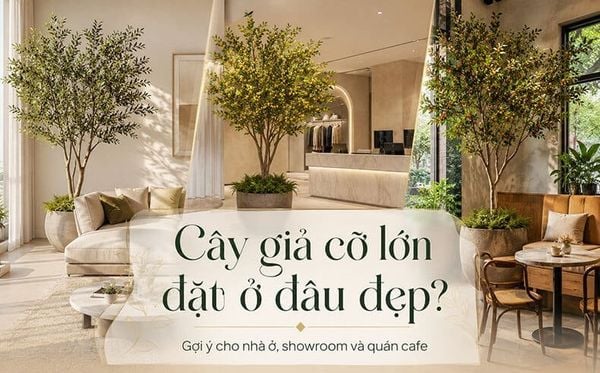 Cây giả cỡ lớn đặt ở đâu đẹp? Gợi ý cho nhà ở, showroom và quán cafe