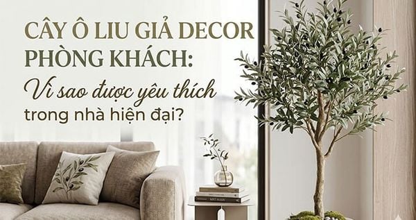Cây ô liu giả decor phòng khách: vì sao được yêu thích trong nhà hiện đại?