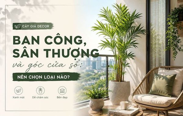 Cây giả decor ban công, sân thượng và góc cửa sổ: nên chọn loại nào?