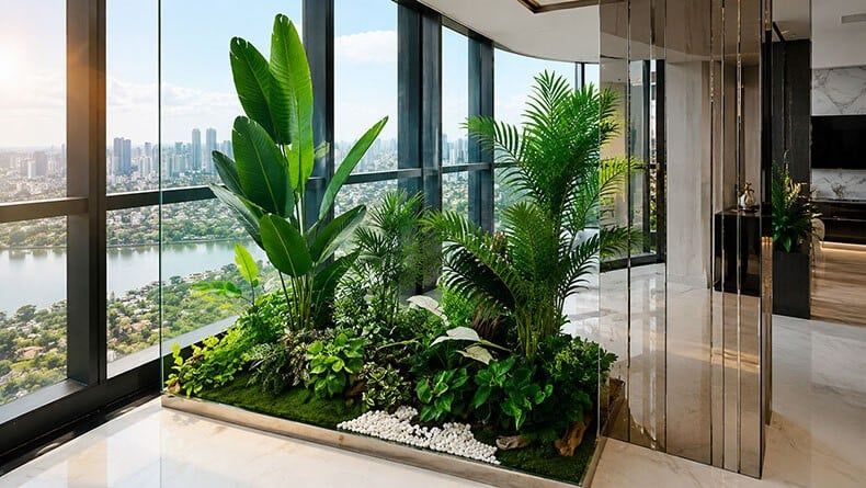 Thi công tiểu cảnh xanh cho khách tại Landmark 81
