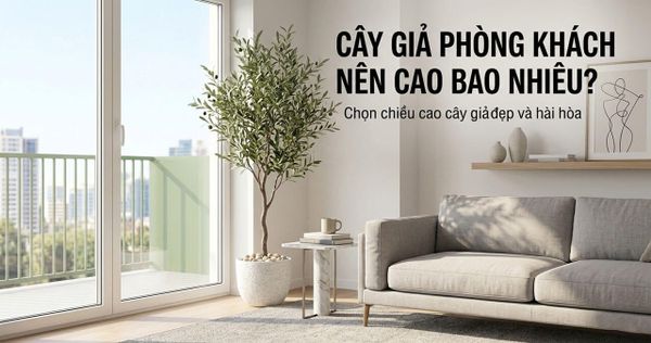 Cây giả trang trí phòng khách nên cao bao nhiêu là đẹp?