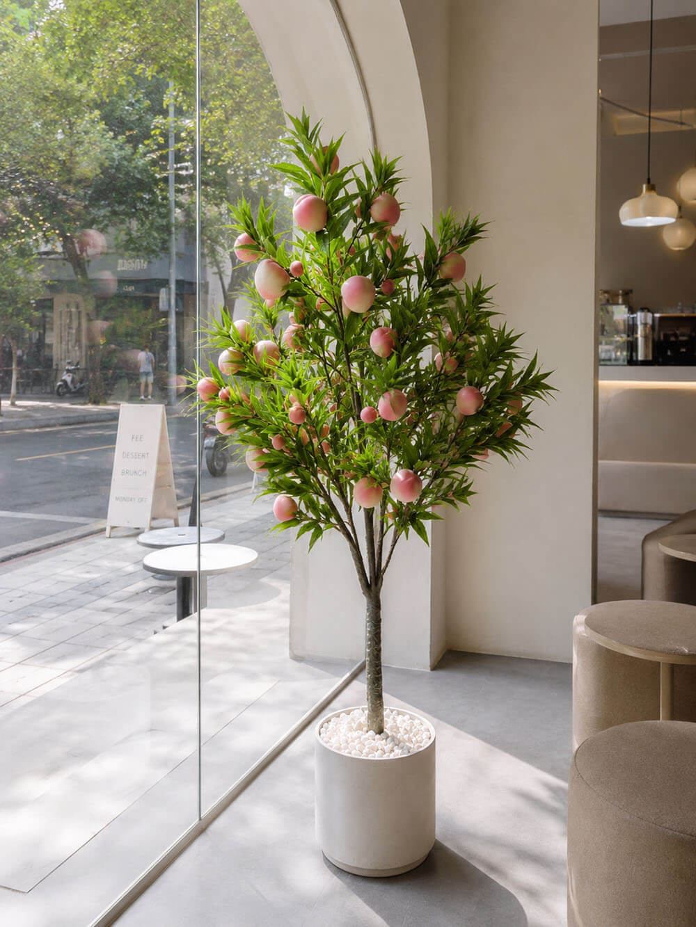 cây đào tiên giả decor quán cafe đẹp