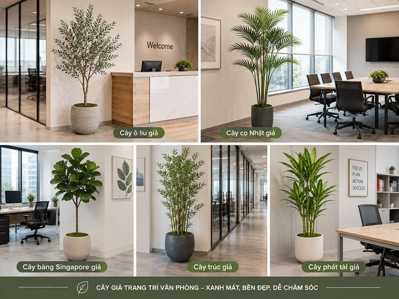 gợi ý các mẫu cây thông dụng decor văn phòng