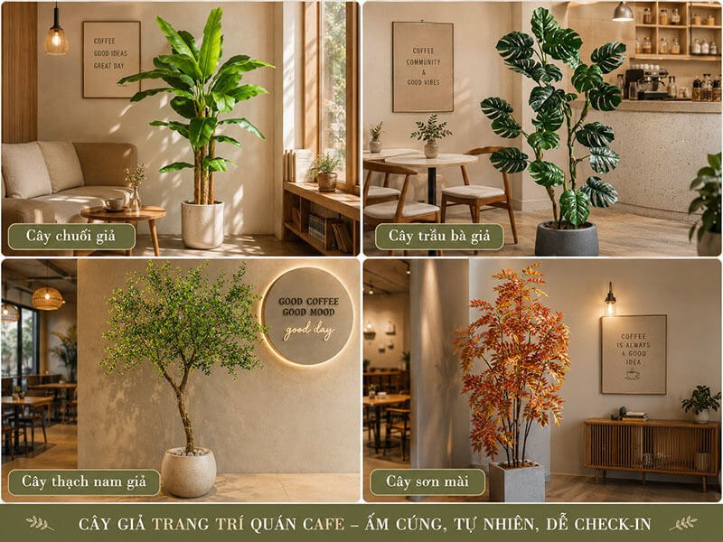 gợi ý vài mẫu cây phổ biến decor quán cafe