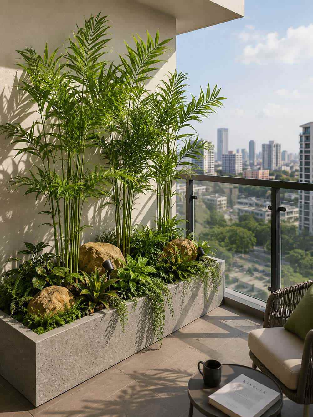 bồn cây tiểu cảnh sang trọng cho ban công
