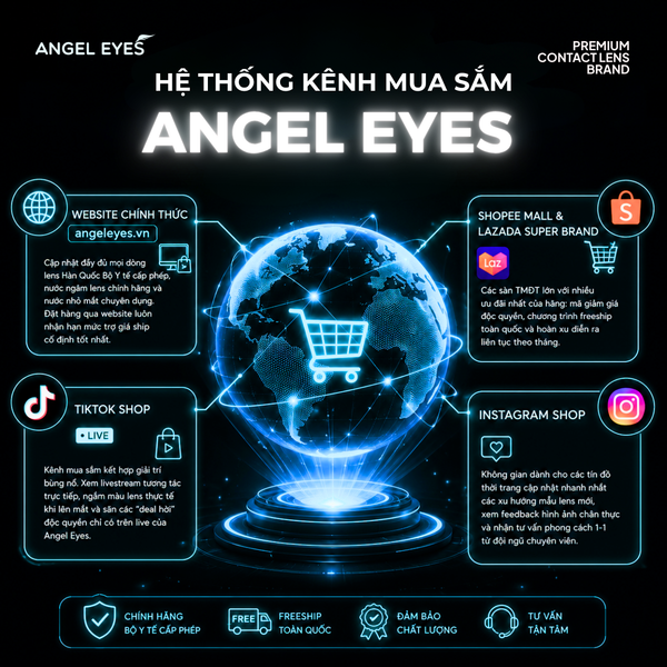 Mua Kính Áp Tròng Angel Eyes Chính Hãng Ở Đâu? Giá Bán, Chính Sách Bảo Hành Và Giao Hàng