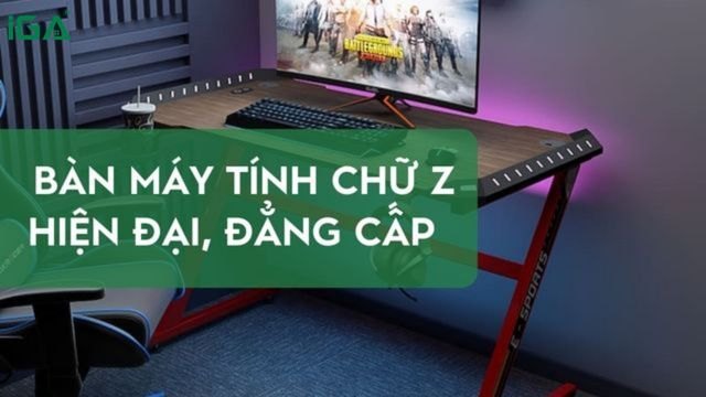 Bàn máy tính chữ Z – Thiết kế hiện đại, chắc chắn cho góc làm việc và gaming