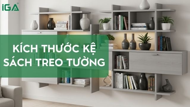 Mẹo chọn kích thước kệ sách treo tường cho mọi không gian