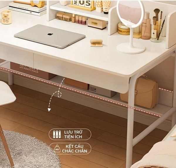 Bàn Làm Việc Có Ngăn Full Trắng - GM162 đẹp, hấp dẫn