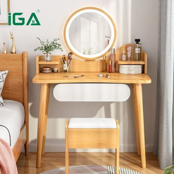 Bàn trang điểm kèm gương LED hiện đại - GP201