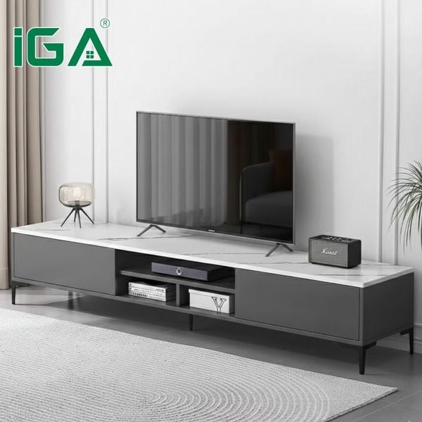 Kệ tivi mặt vân đá phong cách Bắc Âu đơn giản