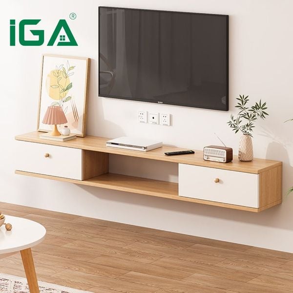 Kệ tivi treo tường đơn giản, sang trọng cho phòng khách