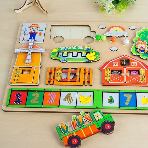 Bảng Bận Rộn Đồ Chơi Nông Trại Thông Minh Gỗ Polywood Cao Cấp IGEA- 60 x 38 x 8 cm- Nhà máy IGEA- TOY11 đẹp