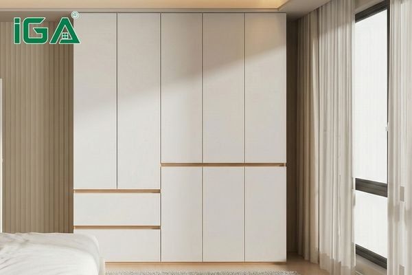 Tủ quần áo 5 cánh vân gỗ trắng GP341